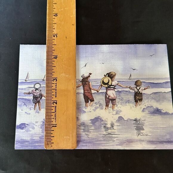 Faye Whittaker Edwardian Style Seaside Scene Print Greetings Cards w envelopes - Picture 9 of 9